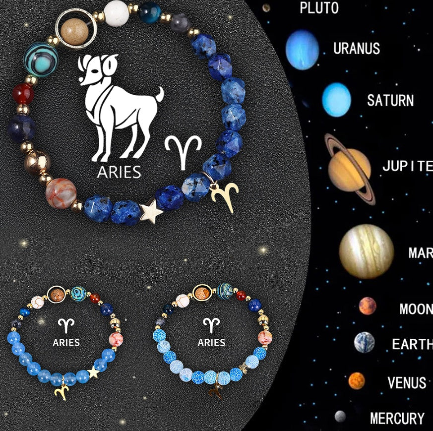 Twelve Zodiac Crystal Bracelets